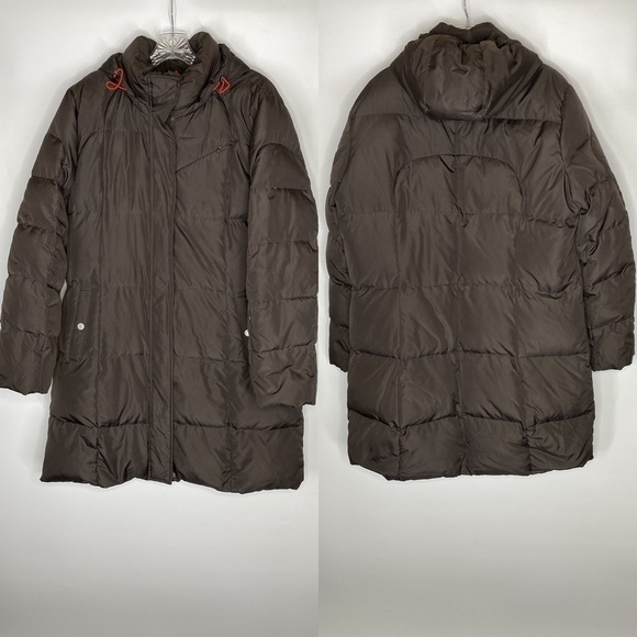 Calvin Klein Brown Puffy Down Hooded Parka Jacket Size XL - Picture 1 of 11